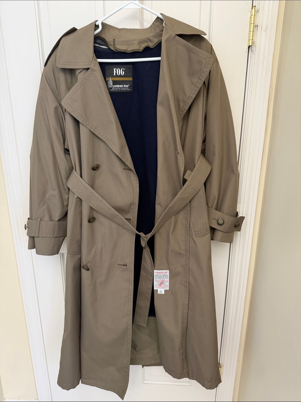 London Fog Women's Tan Trench Coat with Belt